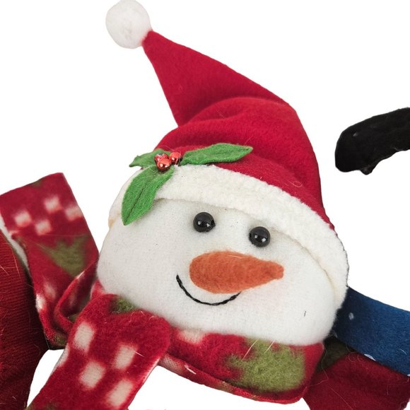 St Nicholas Square Plush Snowman Couple Sleigh Holly Candy Cane Christmas Decor - Picture 5 of 10